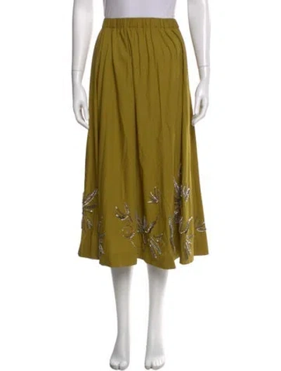 Pre-owned Forte Forte Graphic Print Midi Length Skirt In Green