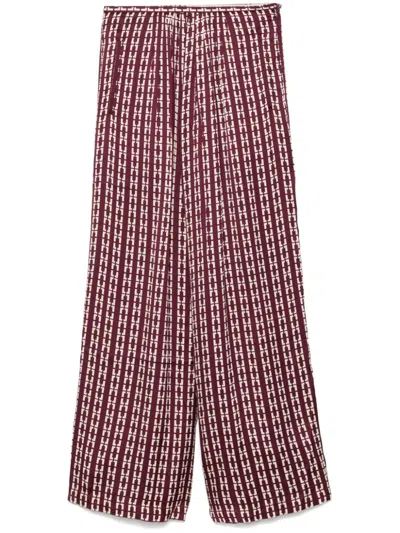Forte Forte Graphic-print Palazzo Trousers In Red