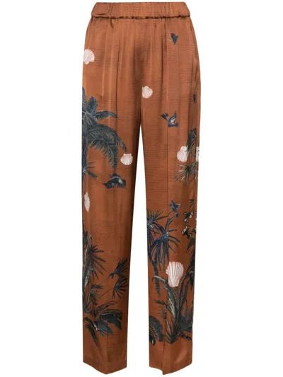 FORTE FORTE GRAPHIC-PRINT STRAIGHT TROUSERS