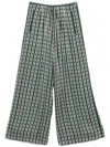 Forte Forte Printed Ecoviscose Satin Relaxed Palazzo Pants In Green