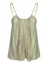 Forte Forte Striped Spaghetti-strap Tank Top In Green