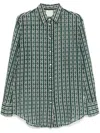 Forte Forte Geometric-print Shirt In Green