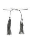 Forte Forte Braided Belt With Heart Charm And Tassels In Gray