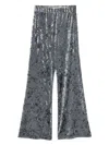 Forte Forte Women Velvet High-waisted Trousers In Gray