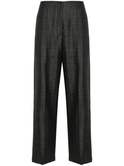 Forte Forte Grey Wool Herringbone Pants In Gray