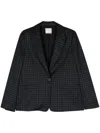 Forte Forte Grid-pattern Single-breasted Blazer In Black