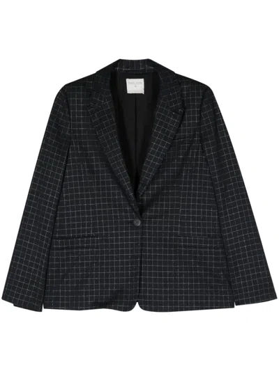 Forte Forte Grid-pattern Single-breasted Blazer In Multicolor