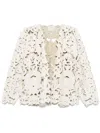 Forte Forte Forte_forte Leather Bomber Jacket With “poetic Orchid” Embroidery Work In Neutrals