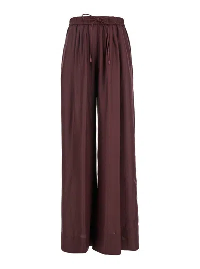 Forte Forte Bordeaux Pants With Elastic Drawstring Waist In Black