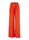 Forte Forte Habotai Silk Drawstring Pants In Orange