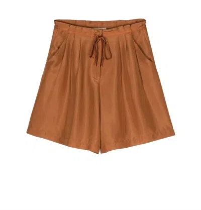 Forte Forte Habotai Silk Drawstring Shorts In Amber In Multi