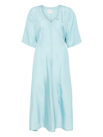 Forte Forte Habotal Silk Maxi Dress In Blue