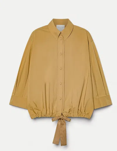 Forte Forte Half Sleeve Poplin Shirt In Brown