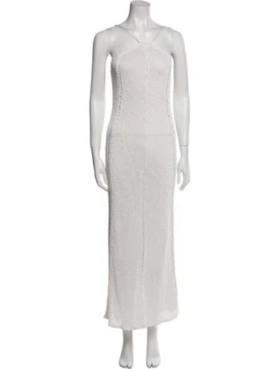 Pre-owned Forte Forte Halterneck Long Dress In Neutral