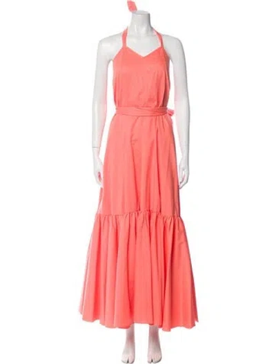 Pre-owned Forte Forte Halterneck Long Dress In Pink