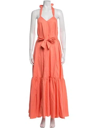 Pre-owned Forte Forte Halterneck Long Dress In Pink