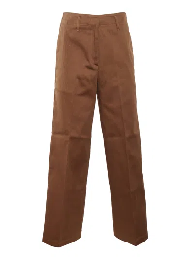 FORTE FORTE HEAVY COTTON COVER STRIGHT LEG TROUSERS