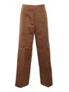 Forte Forte Heavy Cotton Cover Stright Leg Trousers In Green