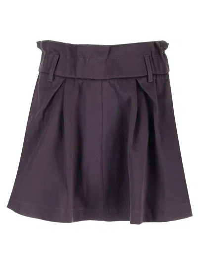 Forte Forte Heavy Cover Cotton Miniskirt Ink In Purple