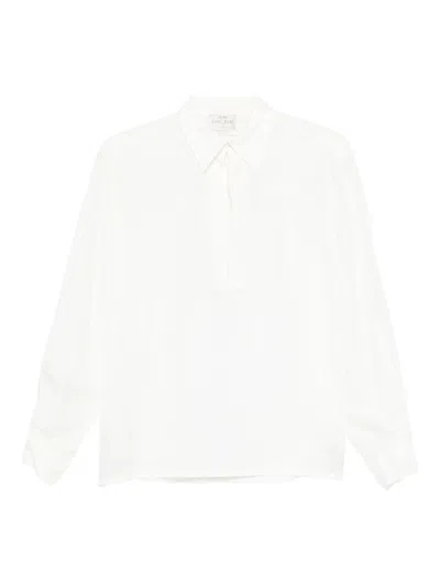 Forte Forte Heavy Habotai Silk Polo Shirt In White