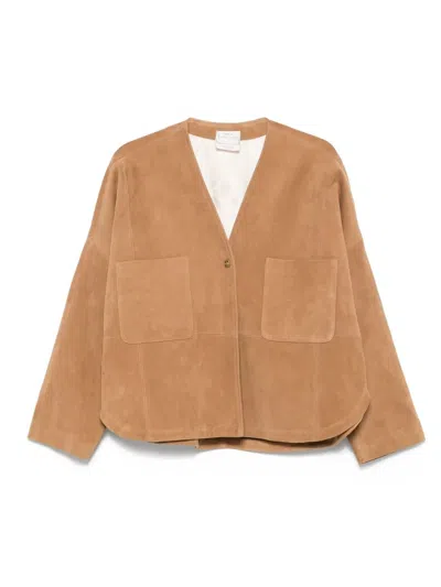 Forte Forte Heavy Suede Kimono In Brown