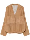 Forte Forte Heavy Suede Kimono Jacket With Relaxed Fit And Wide Sleeves In Multi