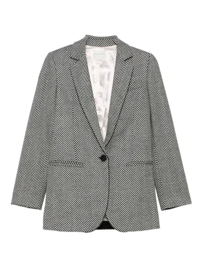 Forte Forte Herringbone-pattern Blazer In Gray