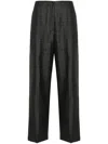 FORTE FORTE HERRINGBONE WOOL TAILORED TROUSERS