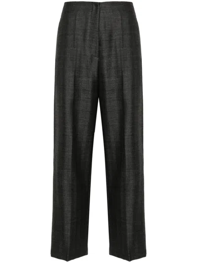 Forte Forte Herringbone Wool Tailored Trousers In Grey