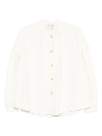 Forte Forte High-neck Button Top In Neutral