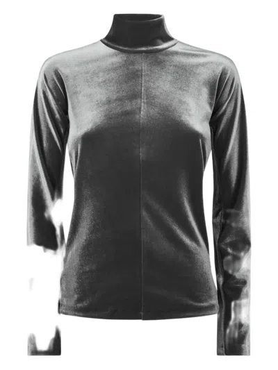 Forte Forte High-neck Long-sleeve T-shirt In Gray