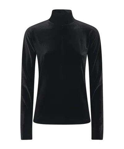 Forte Forte High-neck Long-sleeved T-shirt In Black