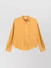 Forte Forte High Neck Satin Blouse With Tassel Detail In Orange