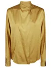 Forte Forte High-neck Silk Blouse With Tassel Tie In Multi
