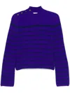 Forte Forte High-neck Striped Sweater In Blue