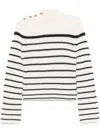 Forte Forte High-neck Striped Sweater In White