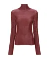 Forte Forte Lurex Roll-neck T-shirt In Red