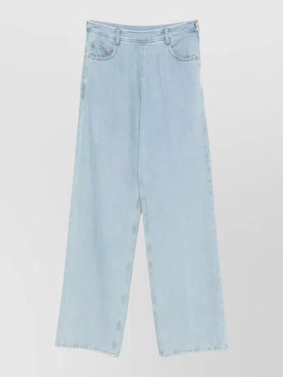 Forte Forte High Rise Denim Jeans Wide Leg In Blue