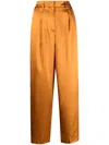 Forte Forte High-rise Satin Trousers In Orange