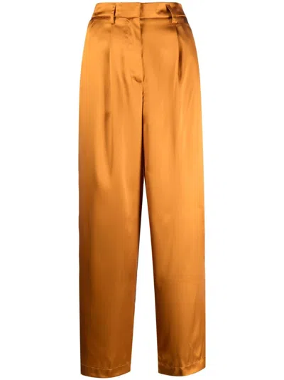 Forte Forte High-rise Satin Trousers In Orange