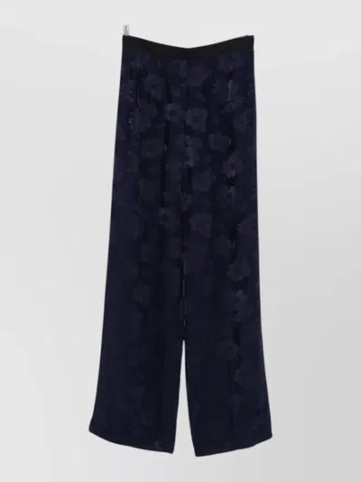Forte Forte High Rise Wide Leg Floral Trousers In Blue