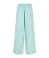 Forte Forte High Waist And Wide Legs Casual Trousers In Blue