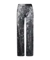 Forte Forte Iridescent Stretch Velvet High-waisted Pants In Multi