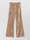 Forte Forte Forte_forte Iridescent Stretch Velvet High Waist Pants Clothing In Brown
