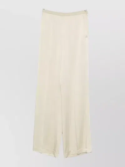 Forte Forte High Waist Satin Wide Leg Trousers In Neutral