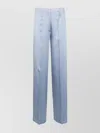 Forte Forte High Waist Satin Wide Leg Trousers In Blue