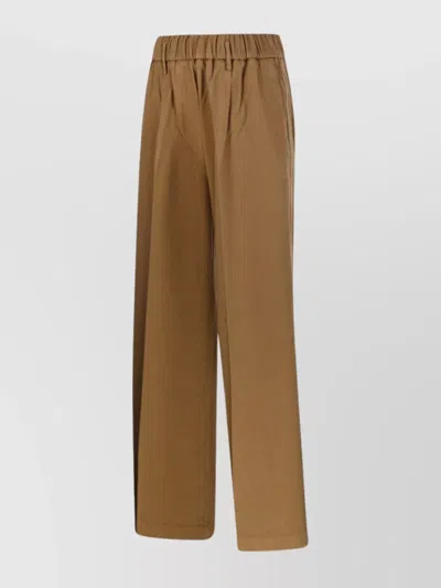 Forte Forte High Waist Trousers Wide Leg In Brown