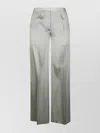 Forte Forte High Waist Wide Leg Satin Trousers In Silver