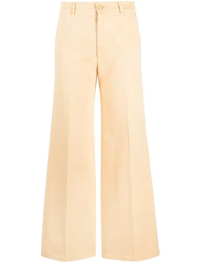 Forte Forte High-waist Wide-leg Trousers In Yellow