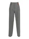 Forte Forte High-waisted Chevron Wool Trousers In Gray